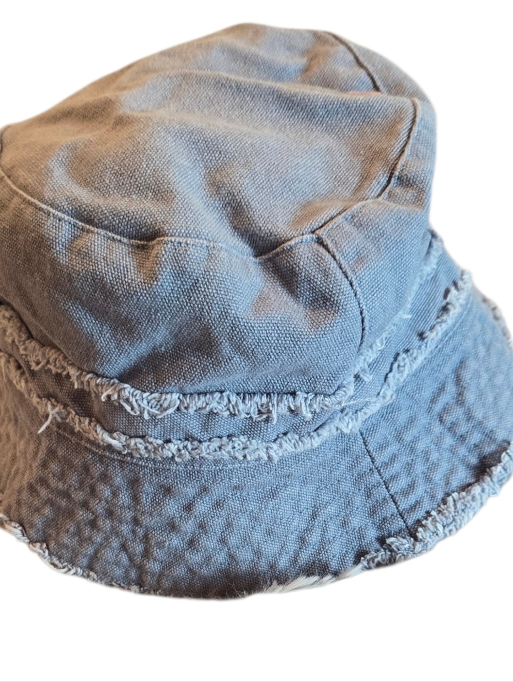 Steve Madden Frayed Edge Denim-Style Bucket Hat - Light Blue